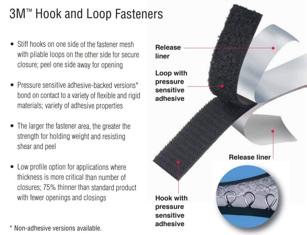 3M 51111976487 Hook/Loop Fastener TB3526N/TB3527N, Black, 1 in x 10 ft - Image 4